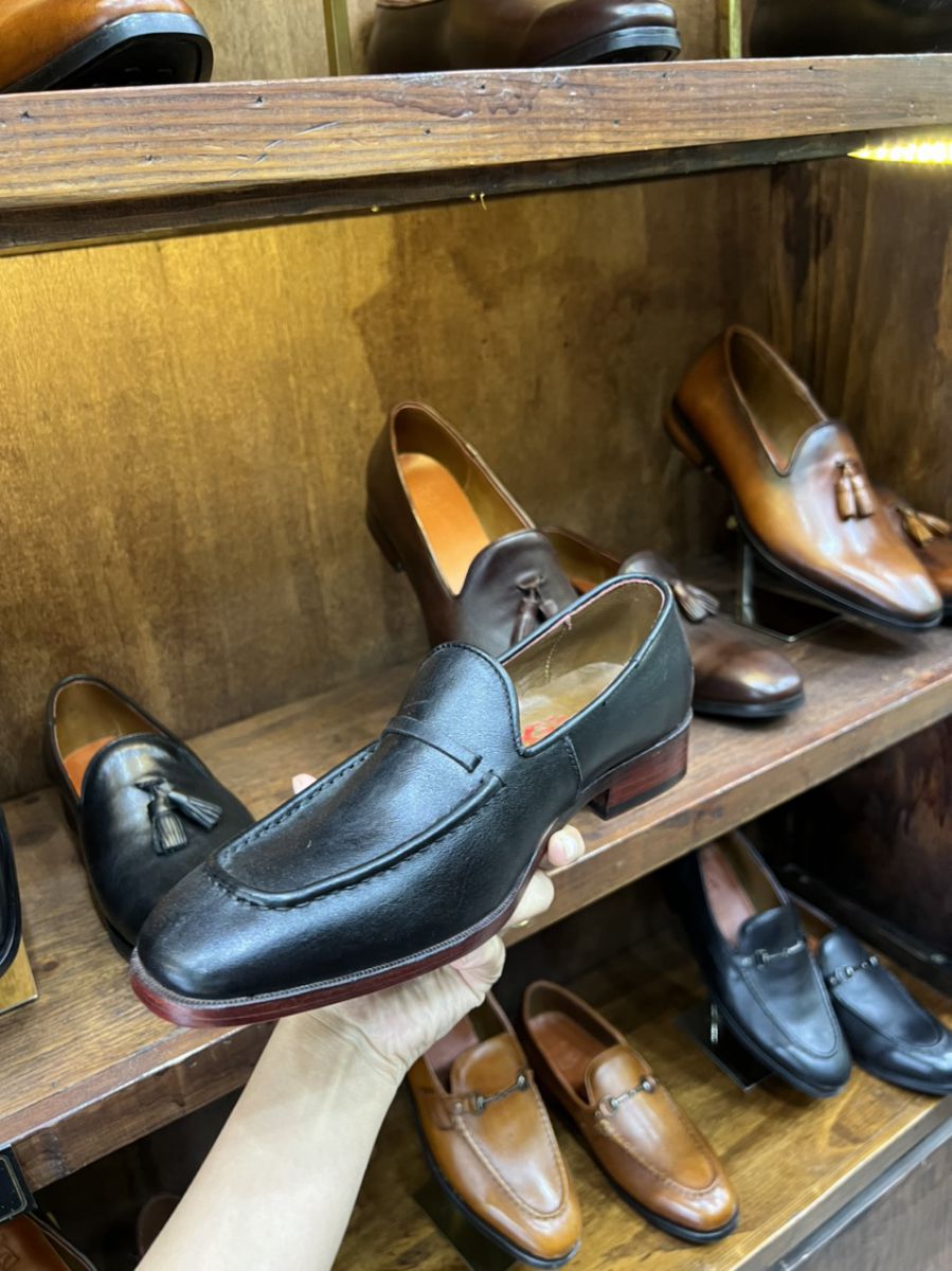 Giày da nam 0018 đen mờ