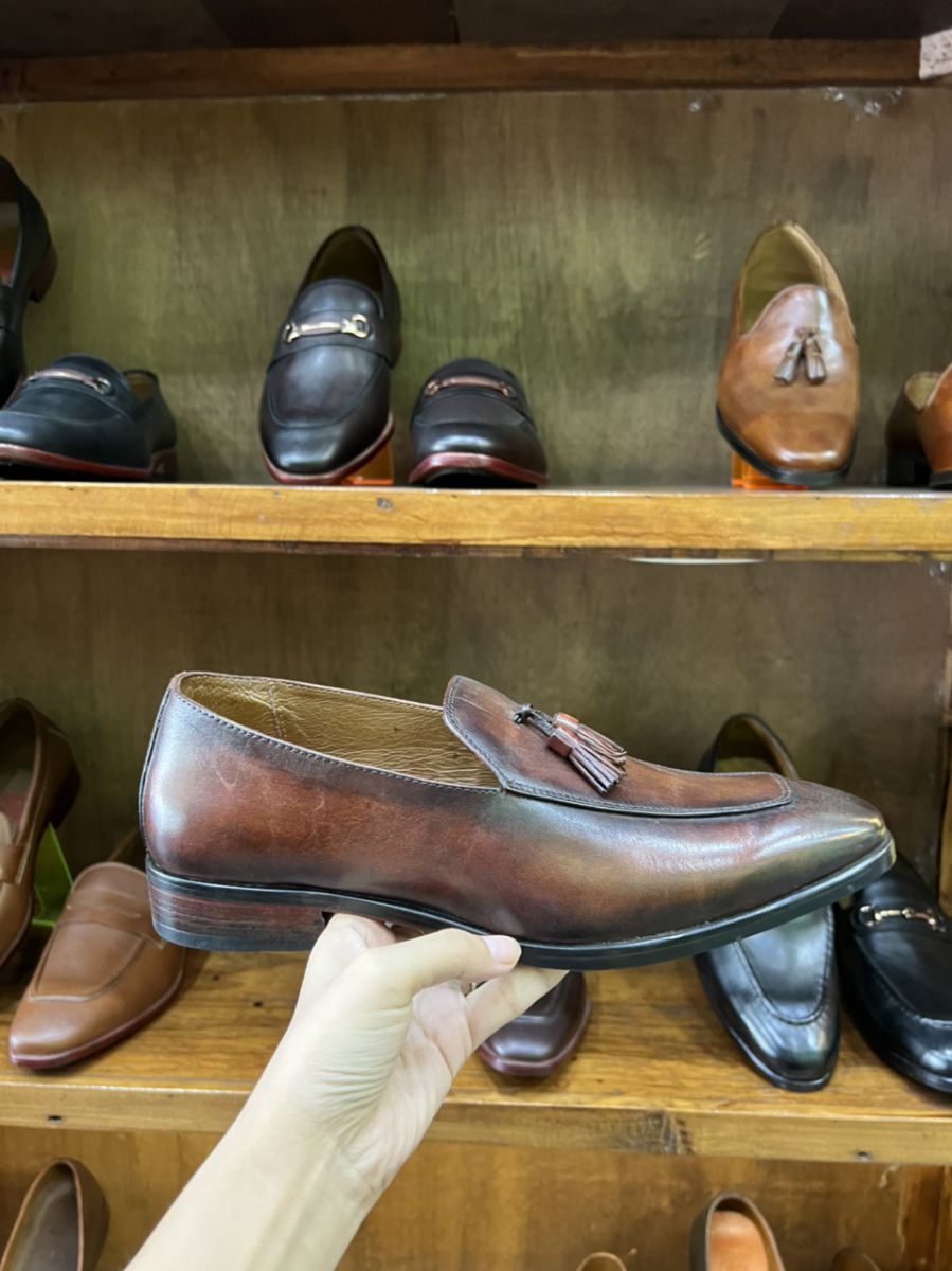 Giày da nam 0025 Nâu Chuông