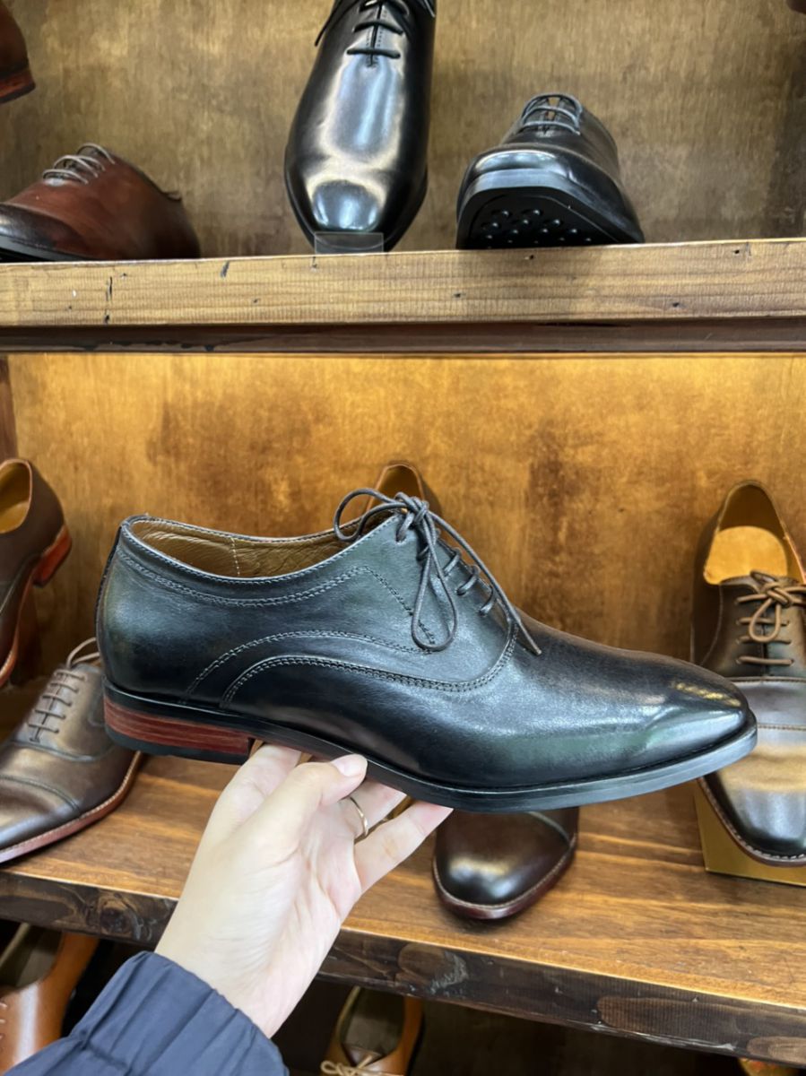 Giày da nam 06821 đen bóng