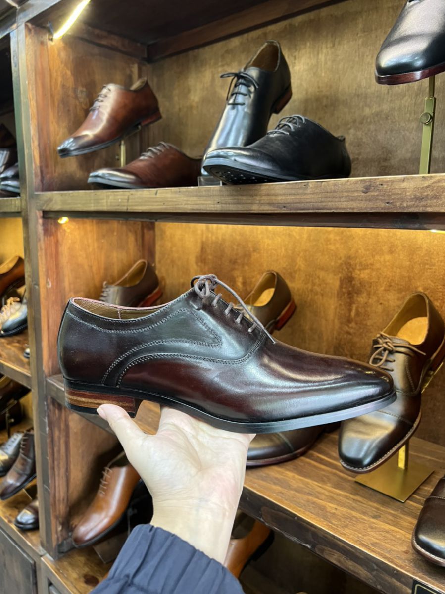 Giày da nam 06821 nâu đậm