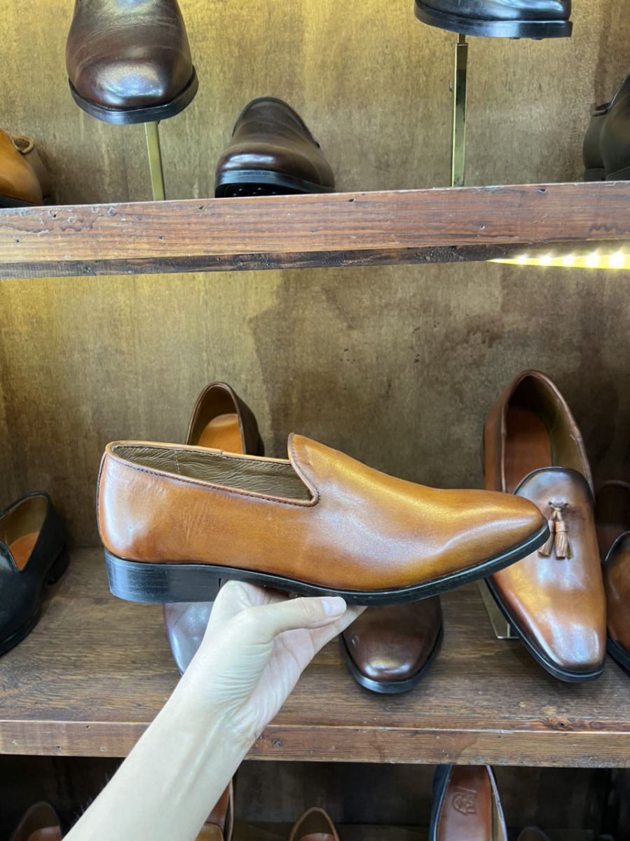 Giày lười Leafer da nam 069 vàng bò