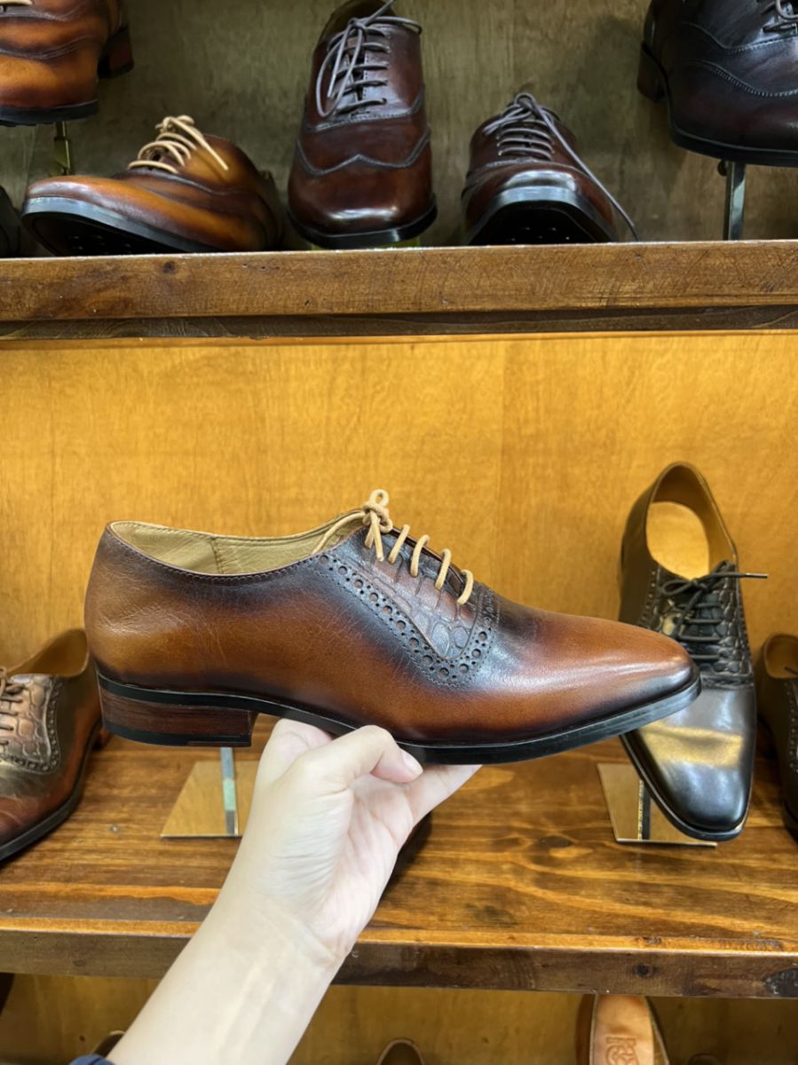 Giày da nam 066 vàng bò