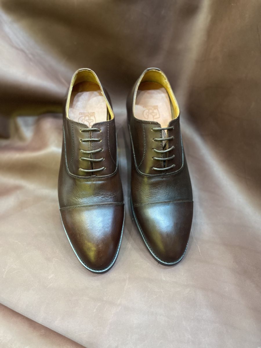 Giày da nam cao 068 Nâu Đậm