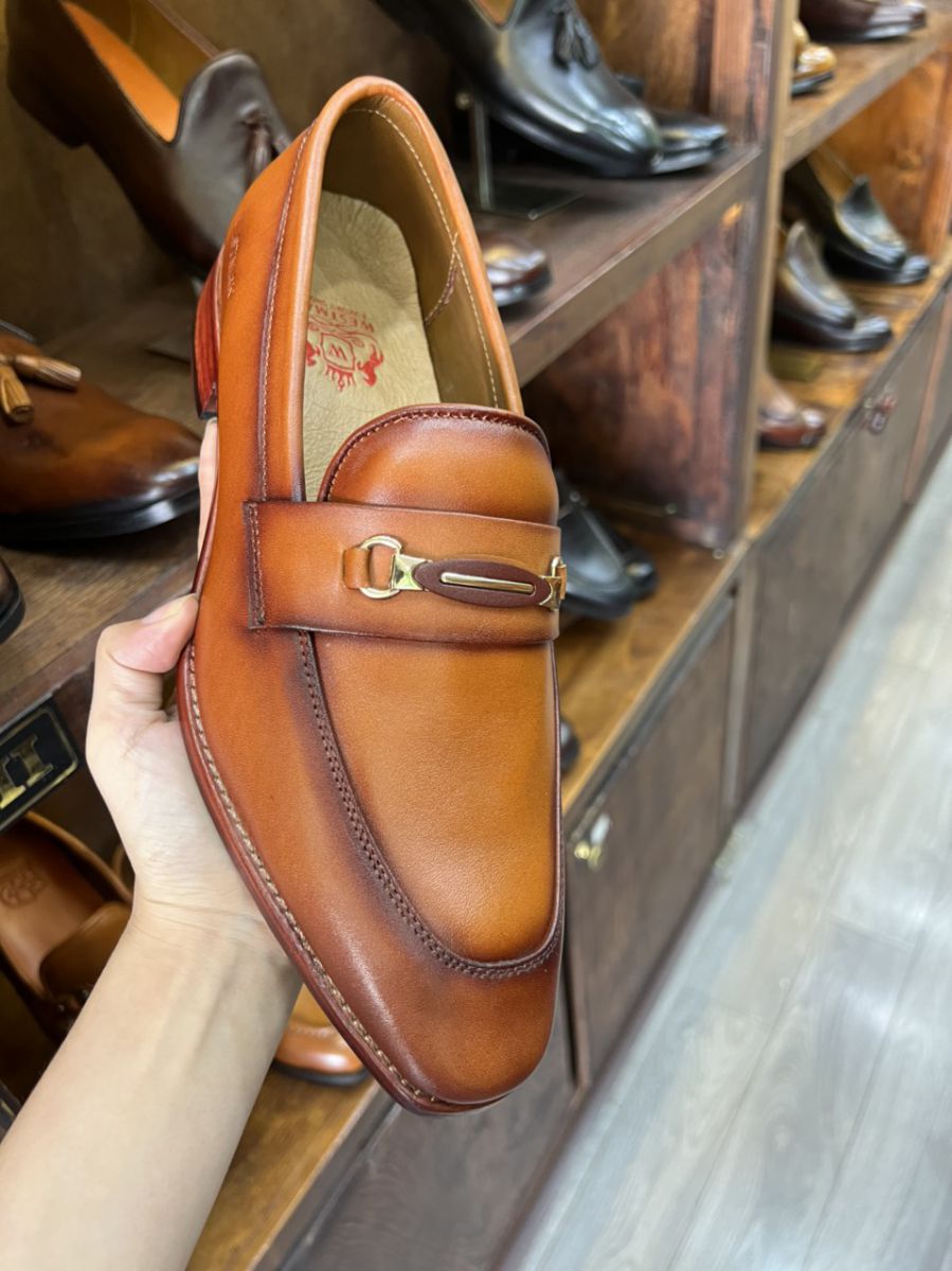 Giày da nam D024 Vàng Bò